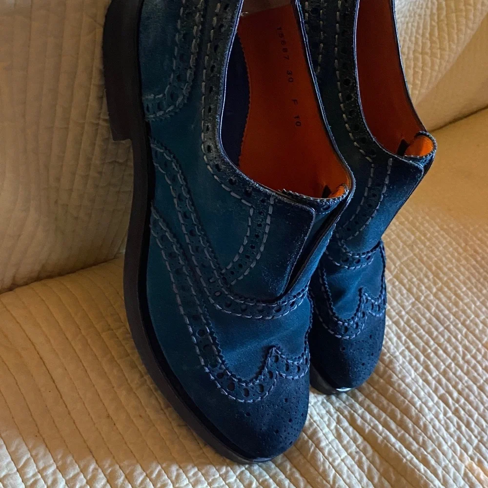 Santoni Black and Orange Interior Shoes